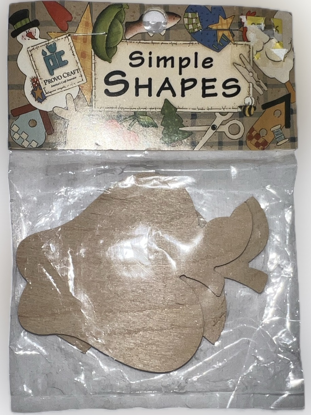 💥 New Vintage Simple Shapes Wooden Craft Cutouts Natural Wood Art Craft 2 PCS